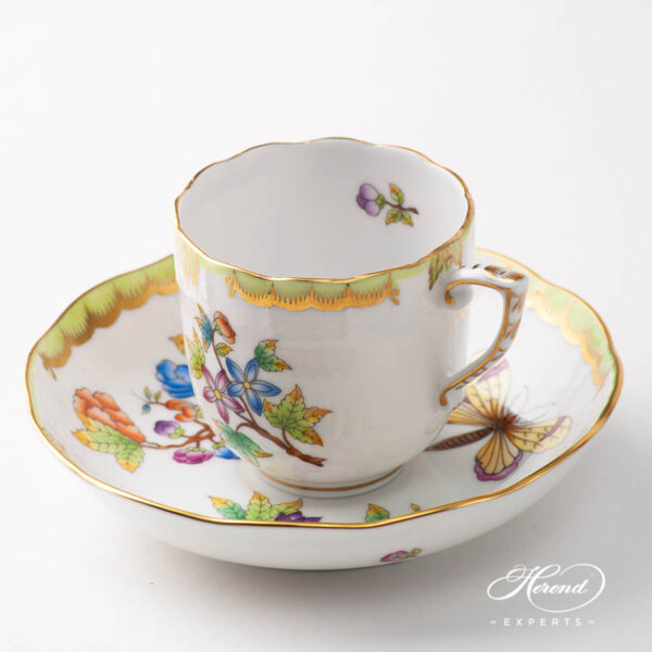 Coffee Cup w. Saucer 707-0-00 VBO Queen Victoria design. Herend fine china