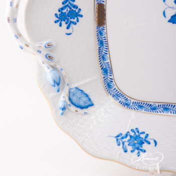 Cake Plate w. Handles 430-0-00 AB Chinese Bouquet / Apponyi Blue pattern. Herend fine china