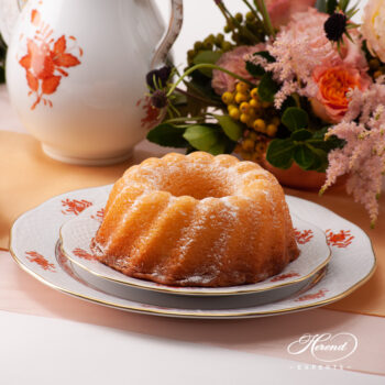 Coffee Set for 2 People - Herend Chinese Bouquet Rust / Apponyi Orange - AOG pattern. Herend fine china