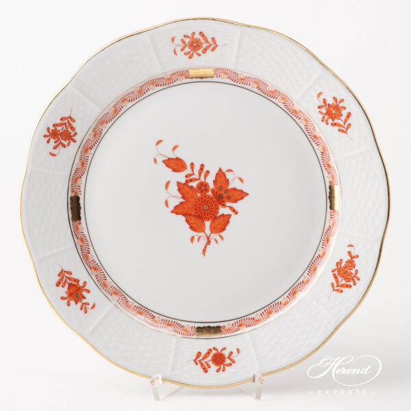 Dinner Plate 524-0-00 AOG Chinese Bouquet Rust / Apponyi Orange design. Herend fine china