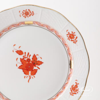 Dinner Plate 524-0-00 AOG Chinese Bouquet Rust / Apponyi Orange design. Herend fine china