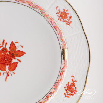 Dinner Plate 524-0-00 AOG Chinese Bouquet Rust / Apponyi Orange design. Herend fine china