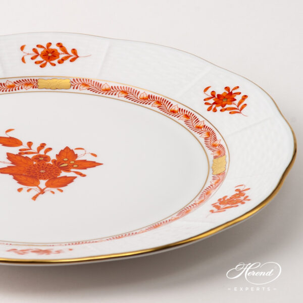 Dinner Plate 524-0-00 AOG Chinese Bouquet Rust / Apponyi Orange design. Herend fine china