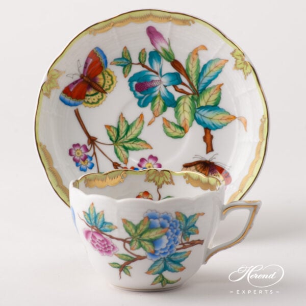 Tea Cup / Coffee Cup w. Saucer 730-0-00 VICTORIA - Old Queen VICTORIA design. Herend fine china