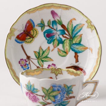 Tea Cup / Coffee Cup w. Saucer 730-0-00 VICTORIA - Old Queen VICTORIA design. Herend fine china