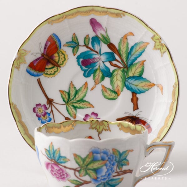 Tea Cup / Coffee Cup w. Saucer 730-0-00 VICTORIA - Old Queen VICTORIA design. Herend fine china