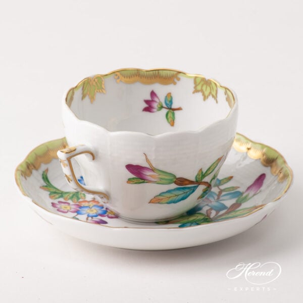 Tea Cup / Coffee Cup w. Saucer 730-0-00 VICTORIA - Old Queen VICTORIA design. Herend fine china