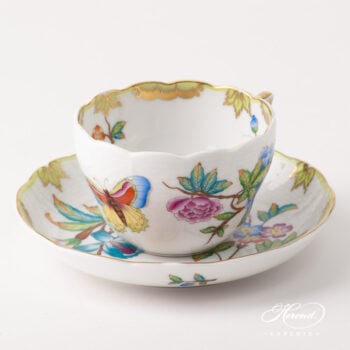 Tea Cup / Coffee Cup w. Saucer 730-0-00 VICTORIA - Old Queen VICTORIA design. Herend fine china