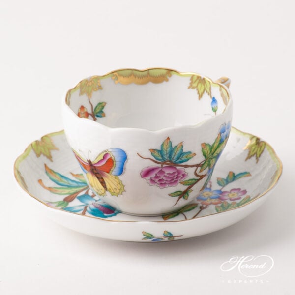 Tea Cup / Coffee Cup w. Saucer 730-0-00 VICTORIA - Old Queen VICTORIA design. Herend fine china