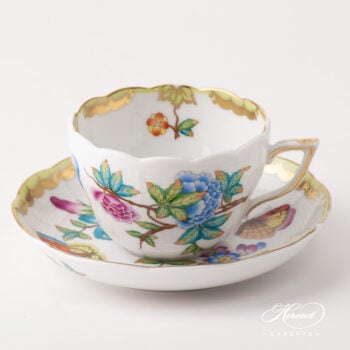 Tea Cup / Coffee Cup w. Saucer 730-0-00 VICTORIA - Old Queen VICTORIA design. Herend fine china