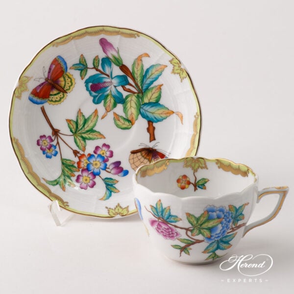 Tea Cup / Coffee Cup w. Saucer 730-0-00 VICTORIA - Old Queen VICTORIA design. Herend fine china