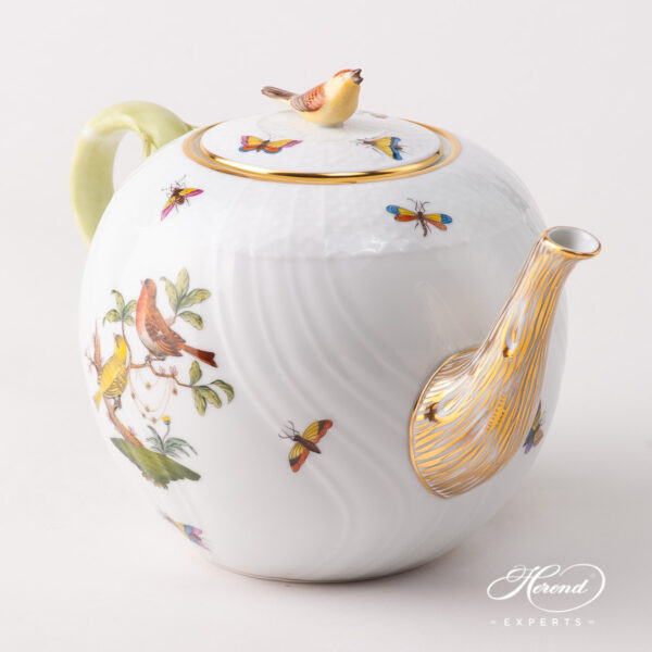 Tea Pot w. Bird Knob 1604-0-05 RO Rothschild Bird design. Herend fine china