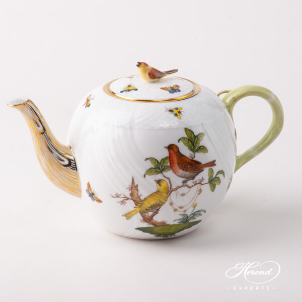 Tea Pot w. Bird Knob 1604-0-05 RO Rothschild Bird design. Herend fine china