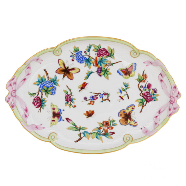Tray w. Ribbon 400-0-00 Old Queen VICTORIA design. Herend fine china
