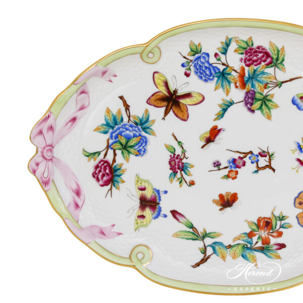 Tray w. Ribbon 400-0-00 Old Queen VICTORIA design. Herend fine china