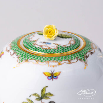Tea Pot with Rose Knob 606-0-09 RO-ETV Rothschild Bird Green Fish Scale design. Herend fine china