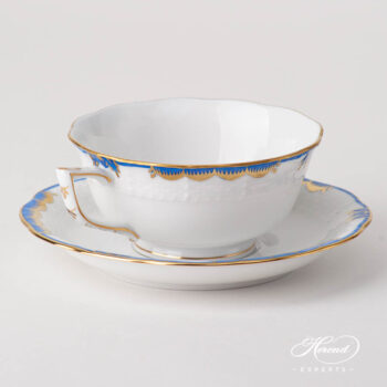 Tea Cup with Saucer 734-0-00 A-BGNB Princess Victoria Blue pattern. Modern design. Herend fine china