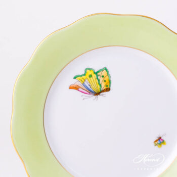 Dessert plate with green edge and butterfly. A perfect dessert plate for VBO espresso sets 20517-0-00 E508