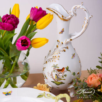 Herend Rothschild water jug. Rich gilded and hand-painted with couple of Rothschild birds.