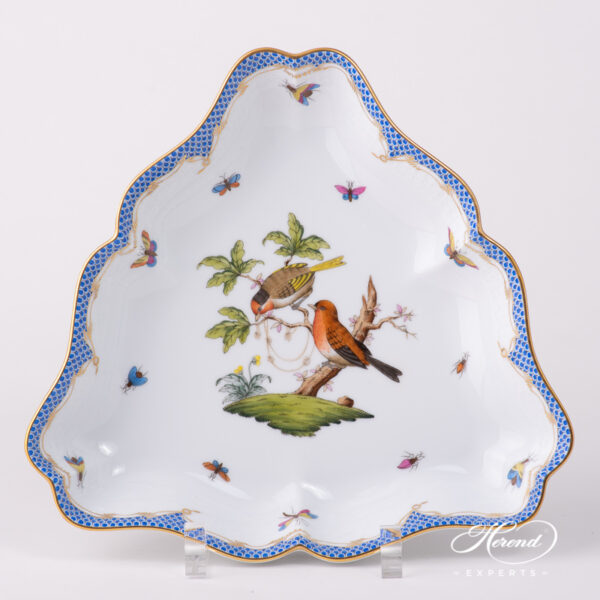 Salad Bowl 191-0-00 RO-ETB Rothschild Bird Blue Fishnet pattern. Herend fine china