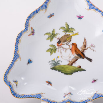 Salad Bowl 191-0-00 RO-ETB Rothschild Bird Blue Fishnet pattern. Herend fine china