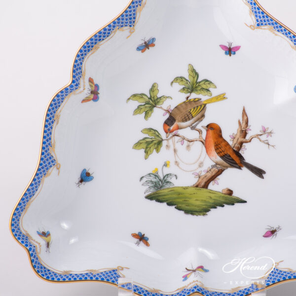 Salad Bowl 191-0-00 RO-ETB Rothschild Bird Blue Fishnet pattern. Herend fine china