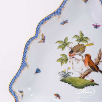Salad Bowl 191-0-00 RO-ETB Rothschild Bird Blue Fishnet pattern. Herend fine china