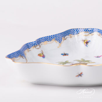 Salad Bowl 191-0-00 RO-ETB Rothschild Bird Blue Fishnet pattern. Herend fine china