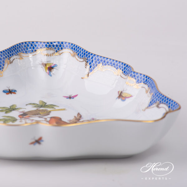 Salad Bowl 191-0-00 RO-ETB Rothschild Bird Blue Fishnet pattern. Herend fine china