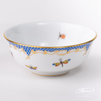 Small Bowl 367-0-00 RO-ETB Rothschild Bird Blue Fishnet pattern. Herend fine china