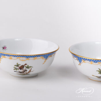 Small Bowl 367-0-00 RO-ETB Rothschild Bird Blue Fishnet pattern. Herend fine china