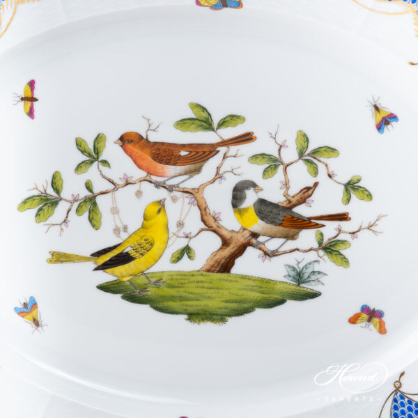 Oval Dish 101-0-00 RO-ETB Rothschild Bird Blue Fishnet pattern. Herend fine china