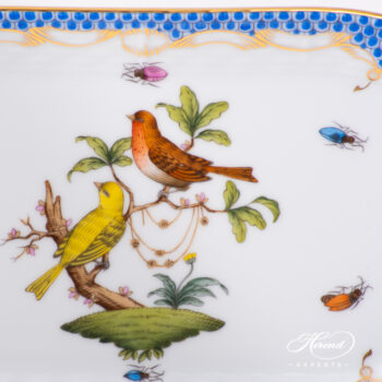 Small Sandwich Dish 437-0-00 RO-ETB Rothschild Bird Blue Fish Scale pattern. Herend fine china