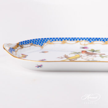 Small Sandwich Dish 437-0-00 RO-ETB Rothschild Bird Blue Fish Scale pattern. Herend fine china