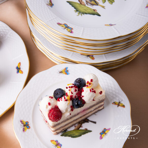 Dinner Set for Six People w. Soup Plate - Herend Rothschild Bird RO pattern. Herend porcelain