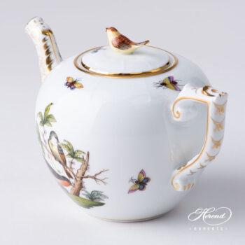 Teapot with Bird Knob - Herend porcelain 607-0-05 RO - Rothschild Bird design.