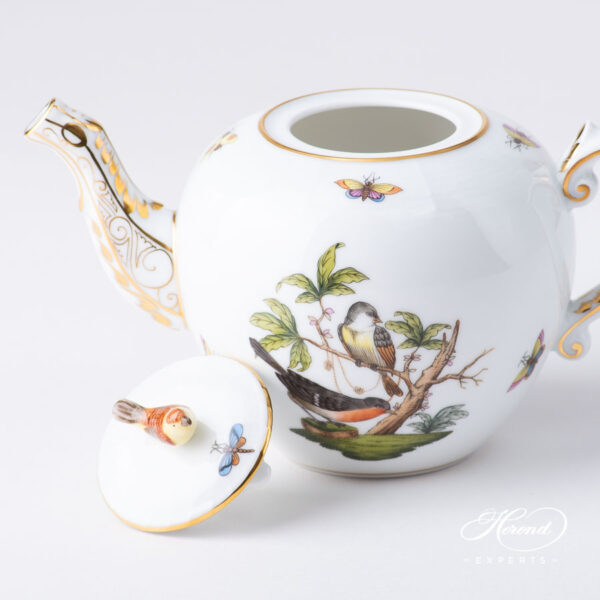 Teapot with Bird Knob - Herend porcelain 607-0-05 RO - Rothschild Bird design.