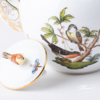 Teapot with Bird Knob - Herend porcelain 607-0-05 RO - Rothschild Bird design.