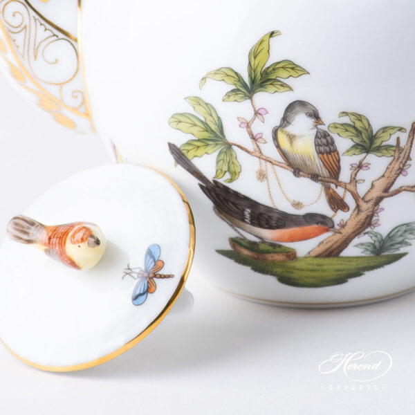 Teapot with Bird Knob - Herend porcelain 607-0-05 RO - Rothschild Bird design.