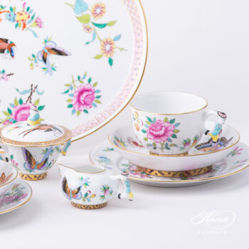 Tea Set for Two People - Luxurious Butterfly SP225 pattern. Herend porcelain