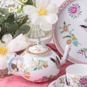 Tea Set for Two People - Luxurious Butterfly SP225 pattern. Herend porcelain