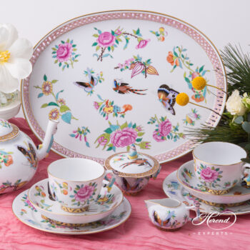 Tea Set for Two People - Luxurious Butterfly SP225 pattern. Herend porcelain