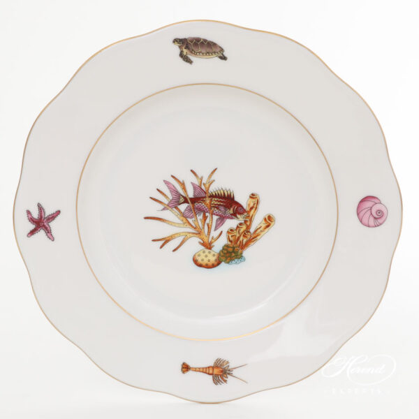Dessert Plate, medium - Herend porcelain 20518-0-00 ATLA-#6 Bermuda Fishes design.
