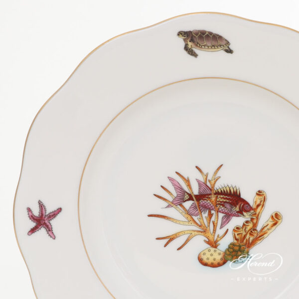 Dessert Plate, medium - Herend porcelain 20518-0-00 ATLA-#6 Bermuda Fishes design.
