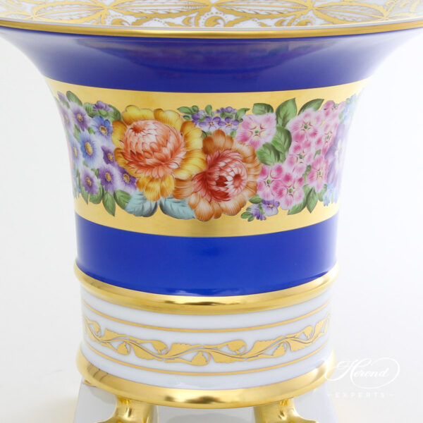 Empire Blue-Gold Vase on Stand - Rich gilded.