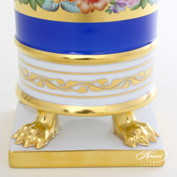 Empire Blue-Gold Vase on Stand - Rich gilded.