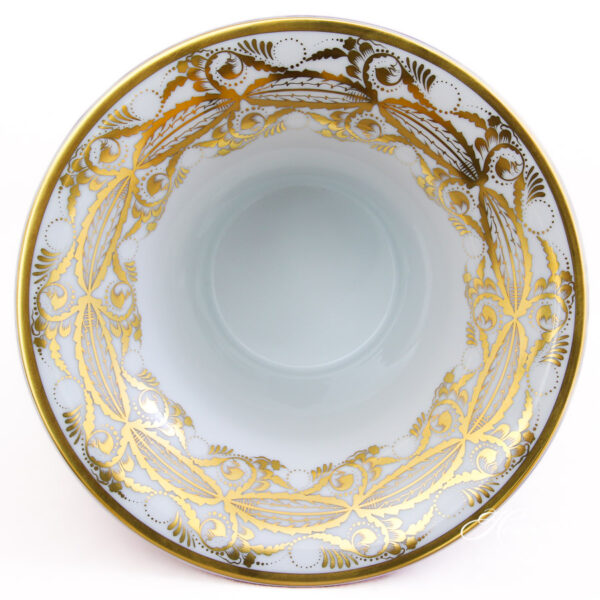 Empire Blue-Gold Vase on Stand - Rich gilded on the inside.