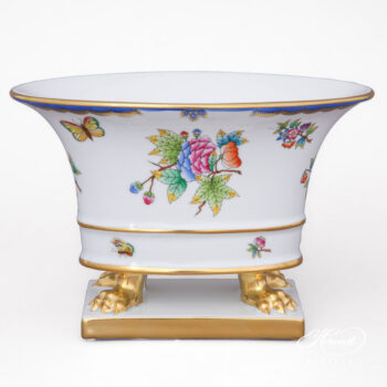 Herend Queen Victoria blue edge Empire Vase 6409-0-00 VBO-Y3