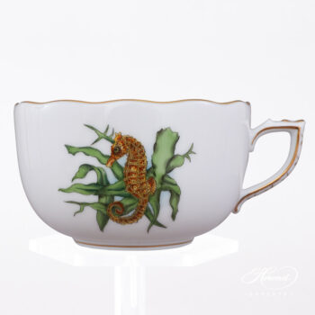 Teacup with Saucer - Herend porcelain 20724-0-00 ATLA-#4 Bermuda Fishes design.