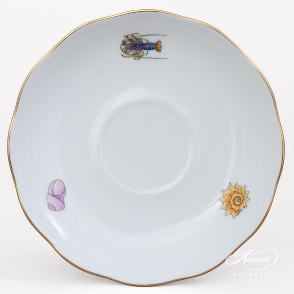 Teacup with Saucer - Herend porcelain 20724-0-00 ATLA-#4 Bermuda Fishes design.
